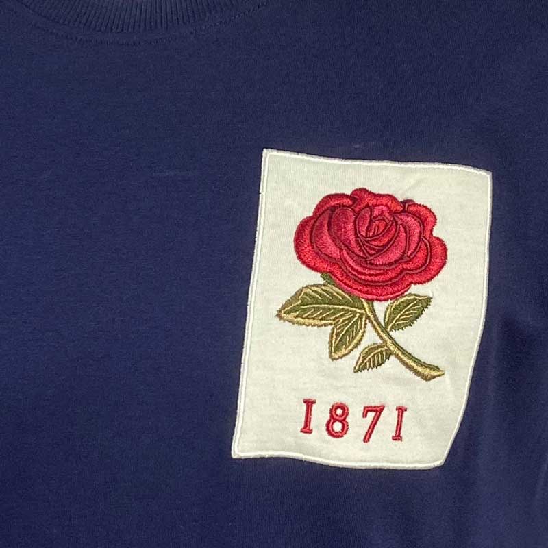 England Rugby 1871 T-shirt Navy Vintage Style - Image 5