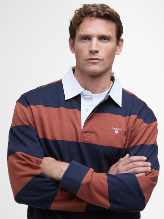 Barbour Broome Rugby Shirt Navy / Rust - Image 2