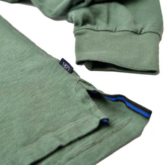 Long Sleeve Polo Shirt Green - Image 5