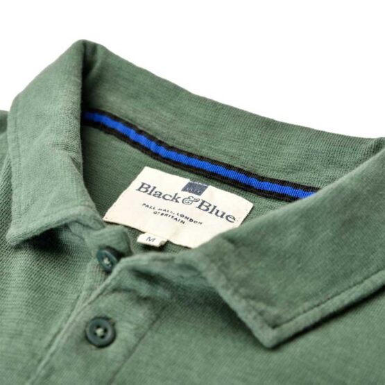 Long Sleeve Polo Shirt Green - Image 4