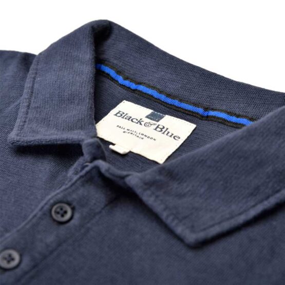Long Sleeve Polo Shirt Blue - Image 5