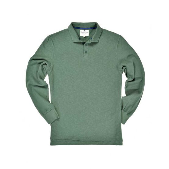 Long Sleeve Polo Shirt Green - Image 6