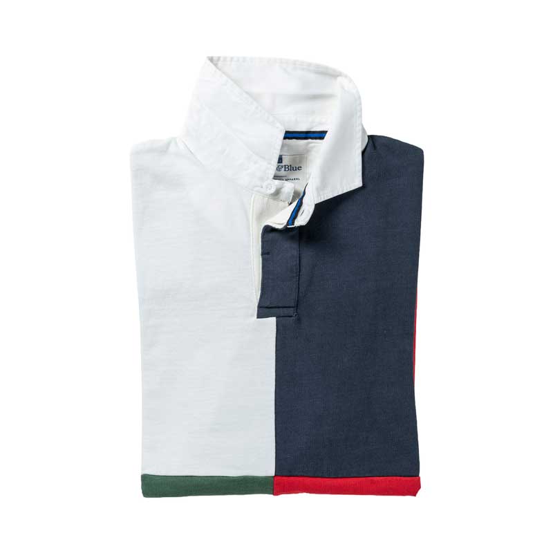 Heritage Rugby Shirt Quarter Dress Blue, Red - Image 3