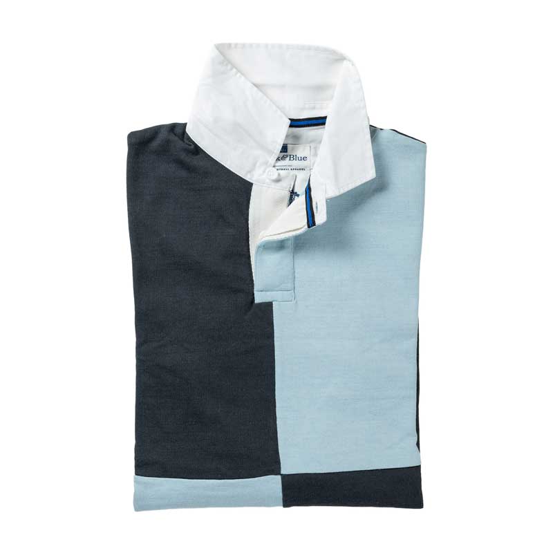 Heritage Rugby Shirt Quarter Asphalt Sky Blue - Image 3
