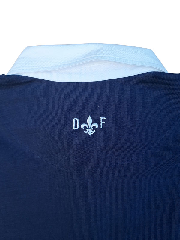 Rugby Shirt Duke's Forest Plain Navy With White Collar - Image 3