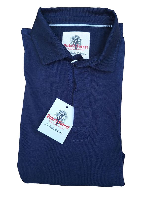 Rugby Shirt Duke's Forest Plain Navy With Navy Collar - Image 4