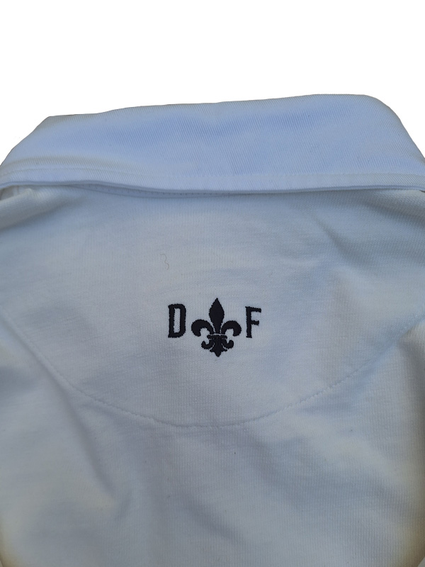 Rugby Shirt Duke's Forest Plain White With White Collar - Image 3