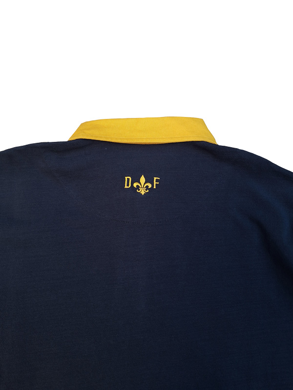 Rugby Shirt Duke's Forest Plain Black With Yellow Collar - Image 3