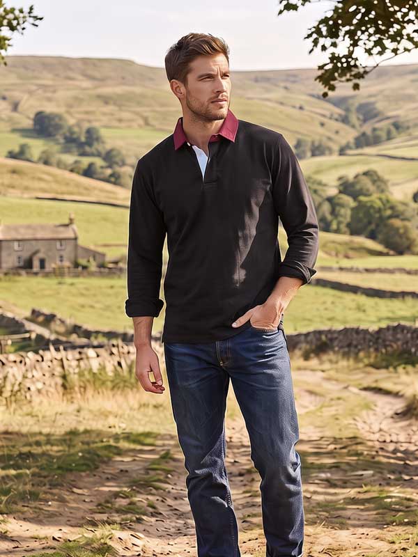 Rugby_Shirt_Duke_s_Forest_Plain_Black_With_Red_Collar_6 Rugby_Shirt_Duke_s_Forest_Plain_Black_With_Red_Collar_6