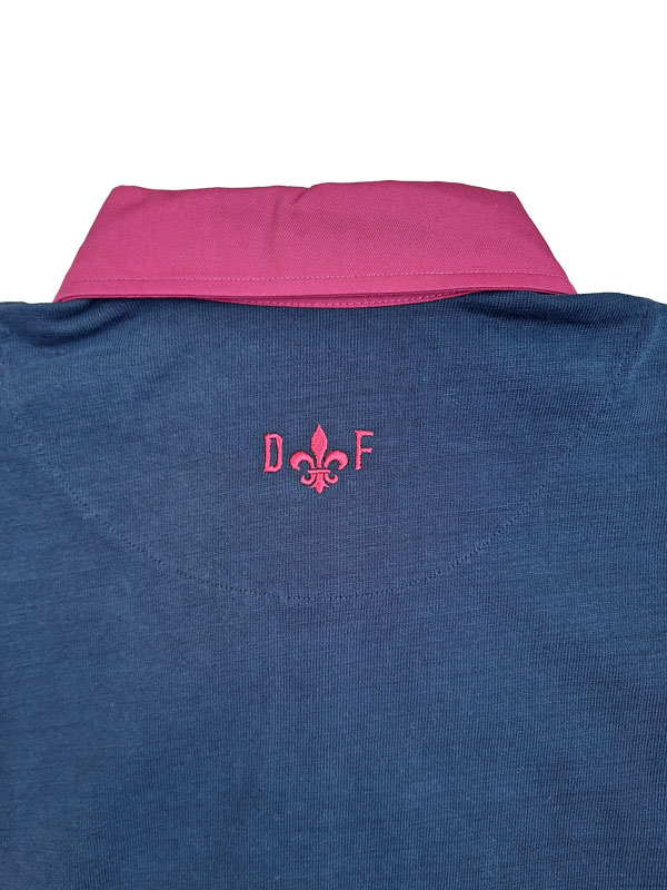 Rugby Shirt Duke's Forest Plain Black With Red Collar - Image 3