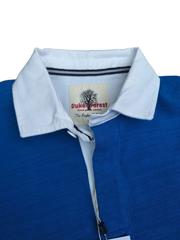 Rugby Shirt Duke's Forest Plain Blue With White Collar - Image 3